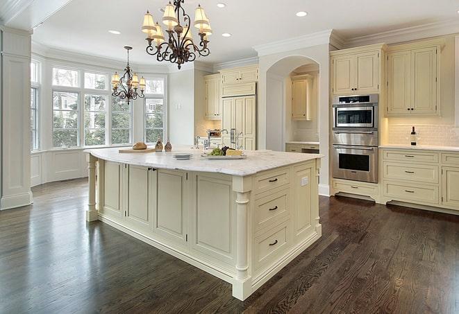 refinished laminate floors with glossy finish in Clark Mills